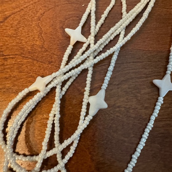 303-PTT New Mother Of Pearl Shell Pendant Necklace & Earrings White Beads Set - Picture 12 of 14